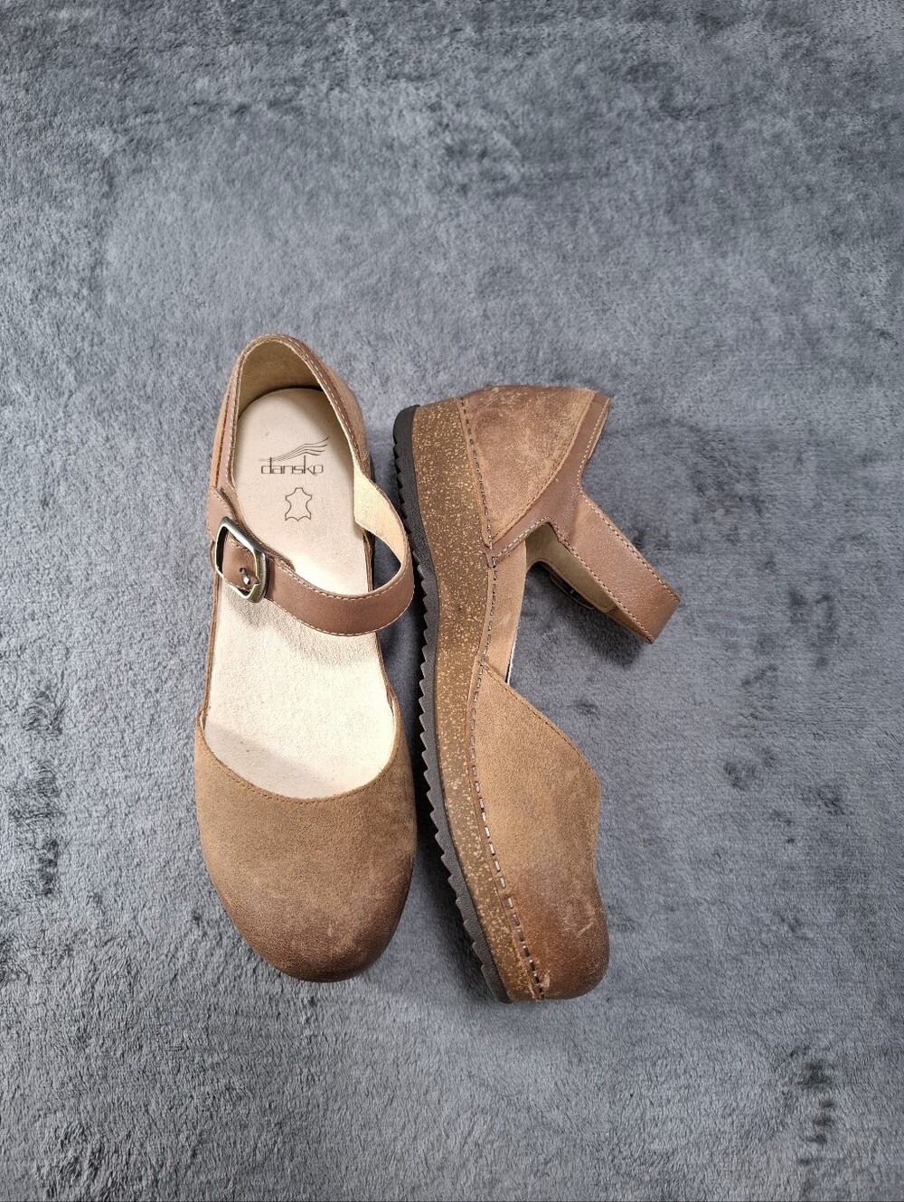Dansko Mae Women's Tan burnished Suede Mary Jane Lightweight Boho Neutral 10.5 - Picture 15 of 16